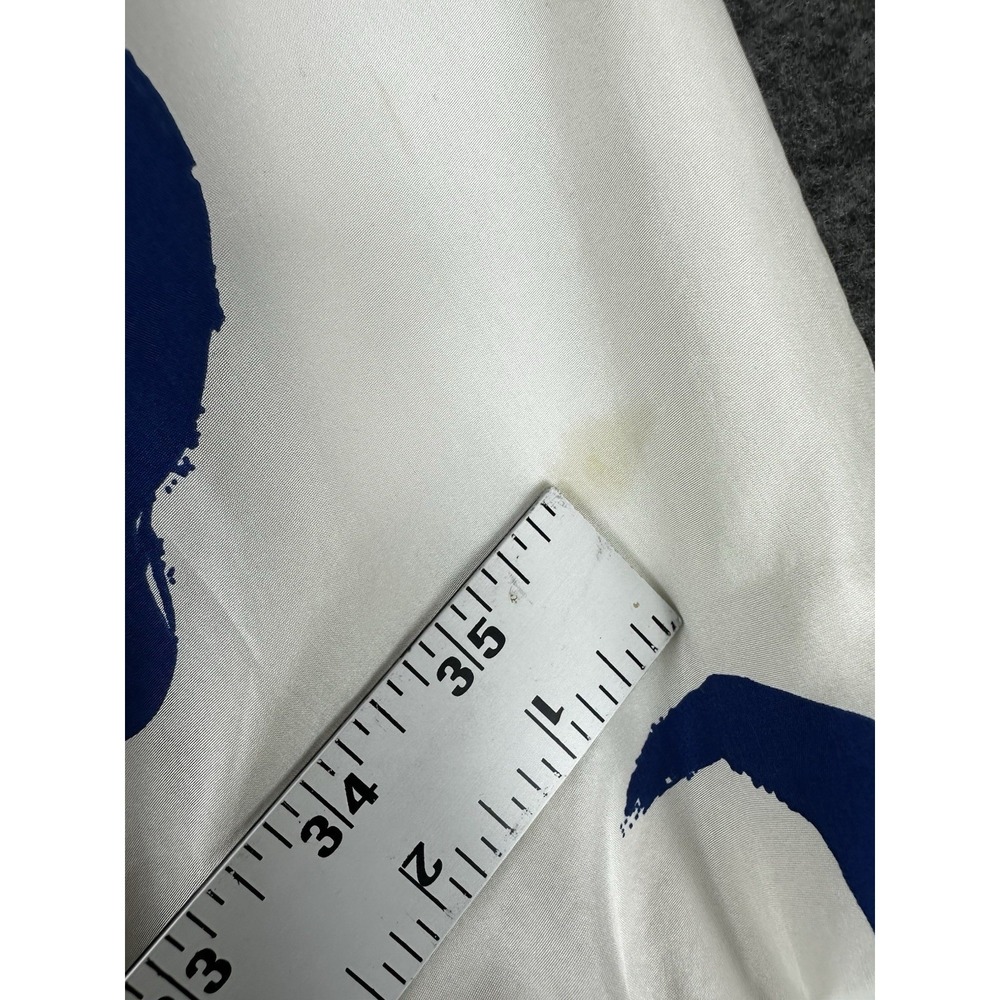 Vintage Oleg Cassini Silk Jacket SZ XL White Nautical Coastal Bomber Old Money - Picture 8 of 9